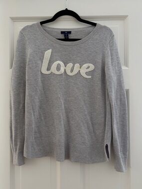 GAP Light Gray Knit Crewneck Pullover